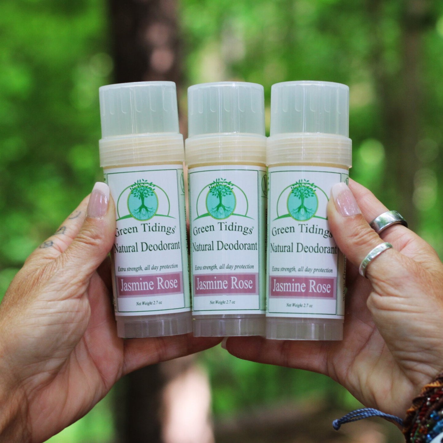 Green Tidings All Natural Deodorant- Jasmine Rose, 2.7 Ounces 3 PACK 15% OFF - Green Tidings