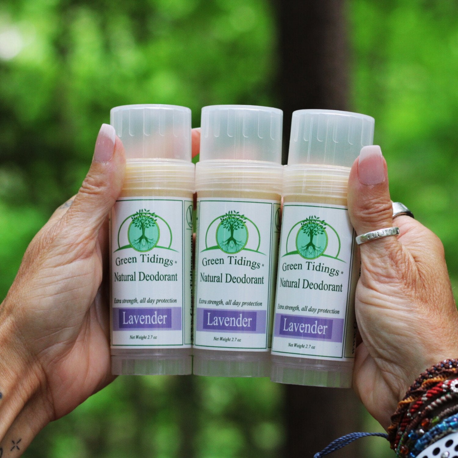 Green Tidings All Natural Deodorant- Lavender, 2.7 Ounces 3 PACK - Green Tidings