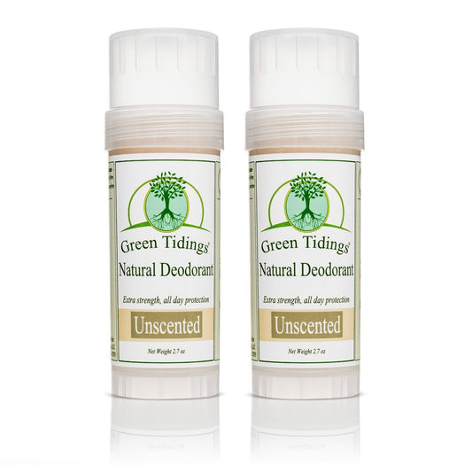 Green Tidings All Natural Deodorant- Unscented, 2.7 Ounces 2 PACK - Green Tidings