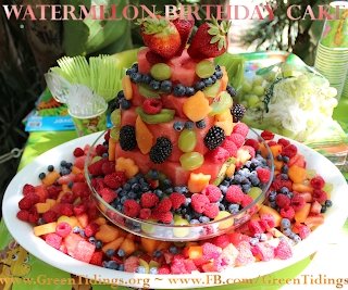 Fresh Fruit Watermelon Birthday Cake - Green Tidings
