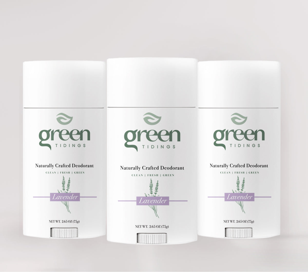 Green Tidings All Natural Deodorant Lavender 3-Pack tubes