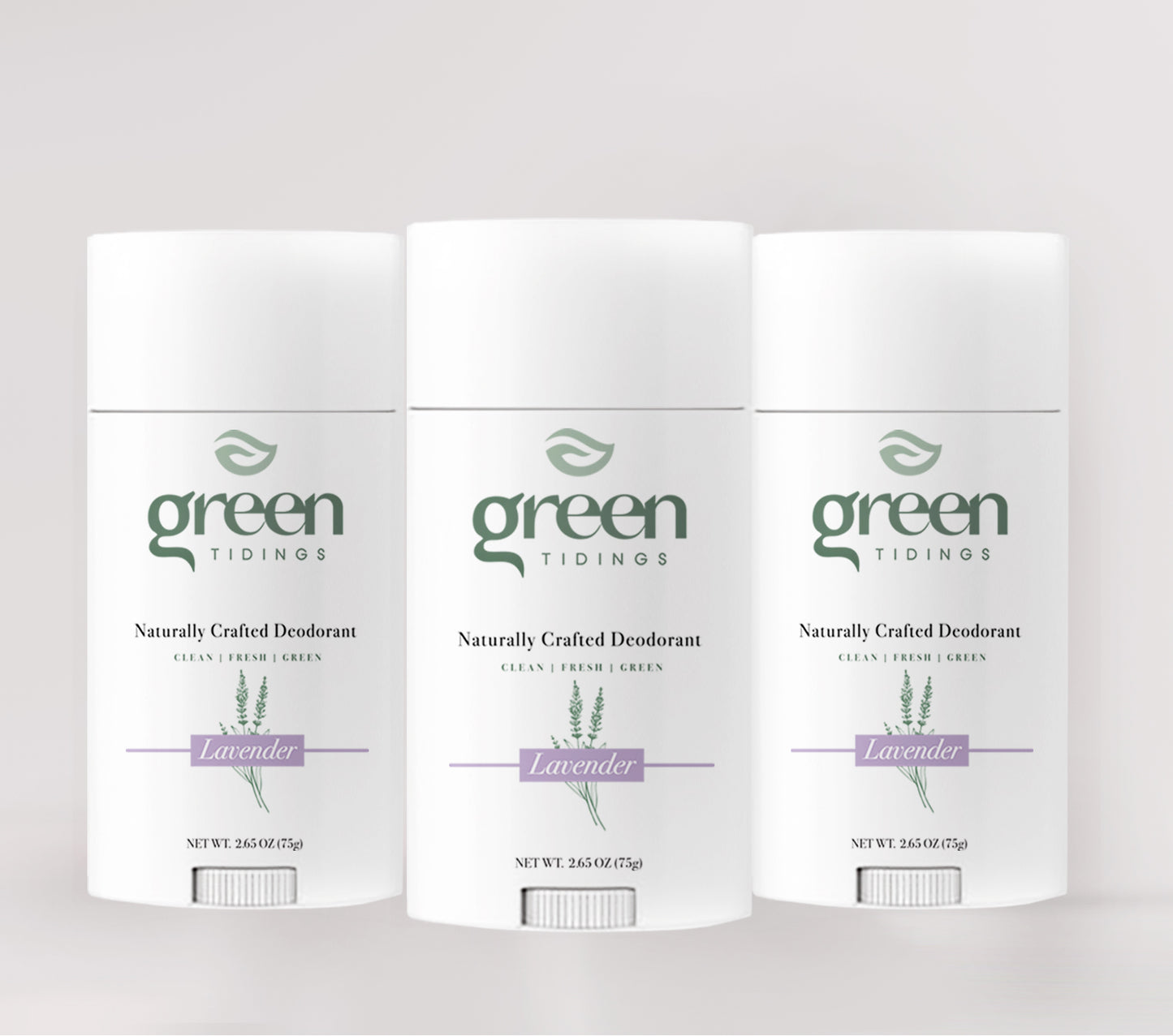 Green Tidings All Natural Deodorant- Lavender, 2.7 Ounces 3 PACK