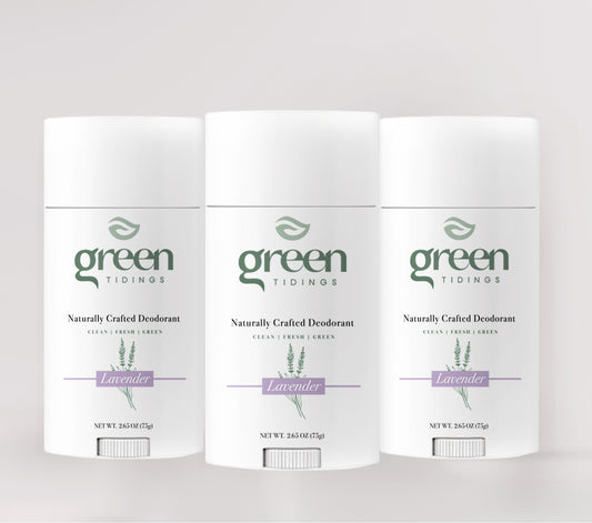 Green Tidings All Natural Deodorant- Lavender, 2.7 Ounces 3 PACK