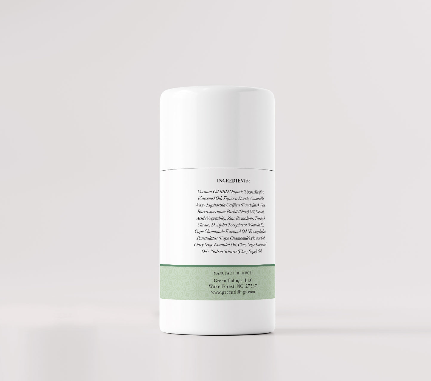 2.7 Ounces Sensitive Skin Natural Deodorant, Chamomile & Sage (No Baking Soda)