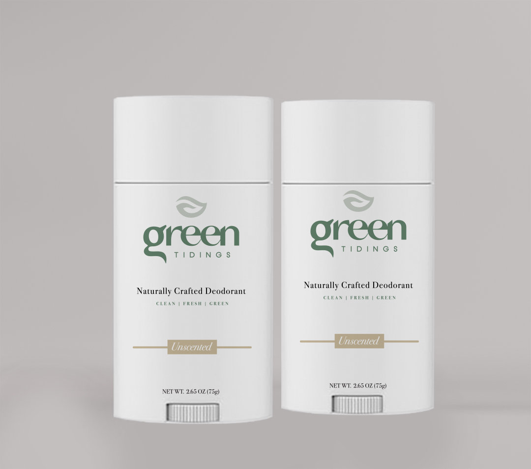 Green Tidings All Natural Deodorant- Unscented, 2.7 Ounces 2 PACK