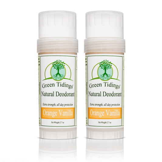 Green Tidings All Natural Deodorant - Orange Vanilla, 2.7 Ounces 2 PACK - Green Tidings