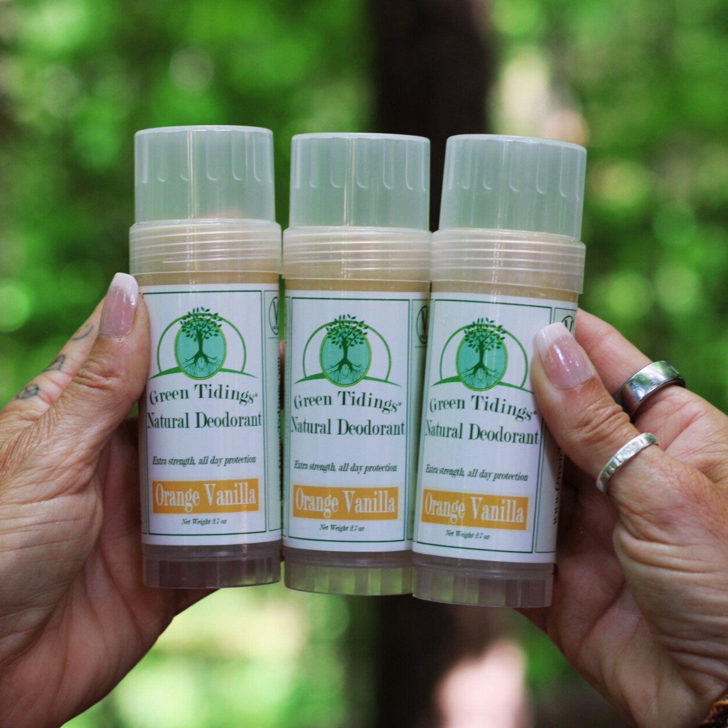 Green Tidings All Natural Deodorant- Orange Vanilla, 2.7 Ounces 3 PACK 15% OFF - Green Tidings