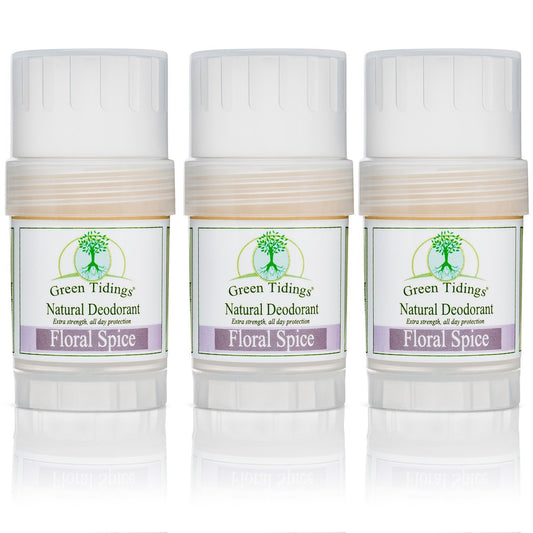 Green Tidings All Natural Deodorant- Floral Spice, 1 Ounce 3 PACK 15% OFF - Green Tidings