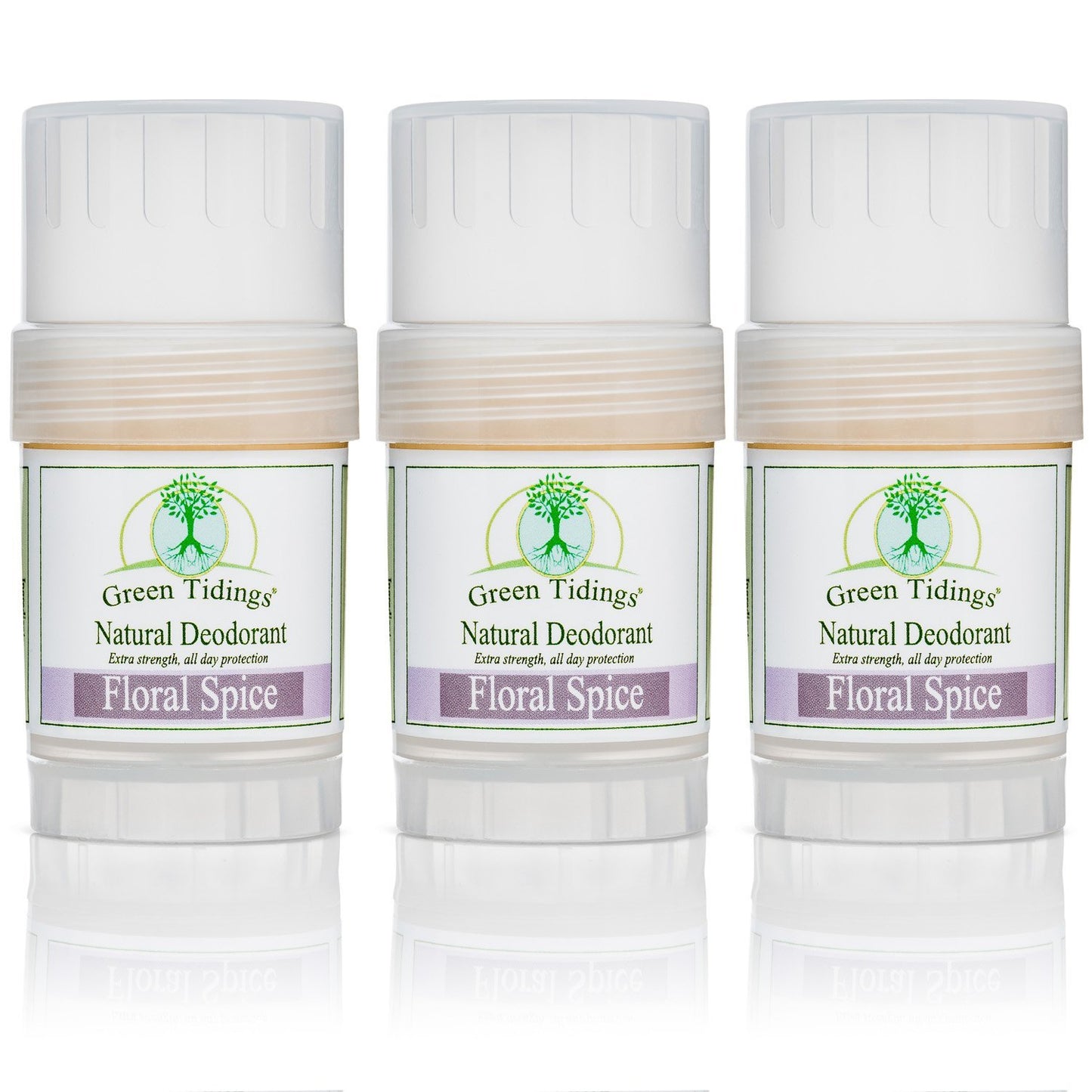 Green Tidings All Natural Deodorant- Floral Spice, 1 Ounce 3 PACK 15% OFF - Green Tidings