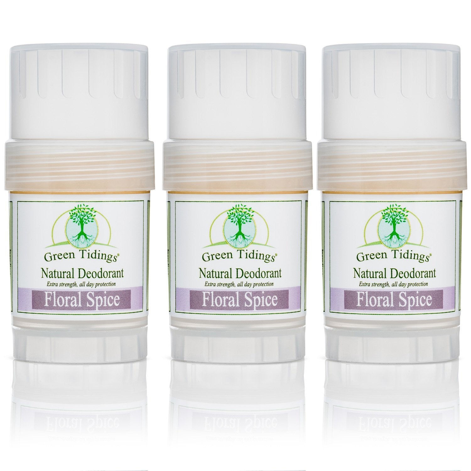 Green Tidings All Natural Deodorant- Floral Spice, 1 Ounce 3 PACK 15% OFF - Green Tidings