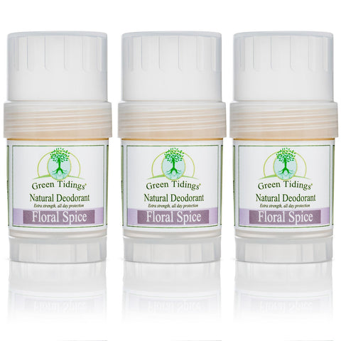 Green Tidings All Natural Deodorant- Floral Spice, 1 Ounce 3 PACK 15% OFF - Green Tidings