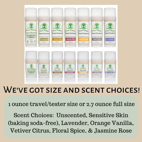 Green Tidings All Natural Deodorant- Floral Spice, 2.7 Ounces 3 PACK 15% OFF - Green Tidings