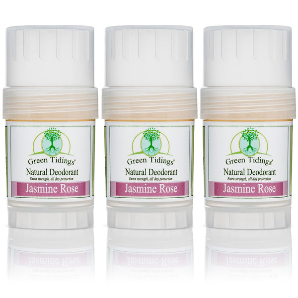 Green Tidings All Natural Deodorant- Jasmine Rose, 1 Ounce 3 PACK 15% OFF