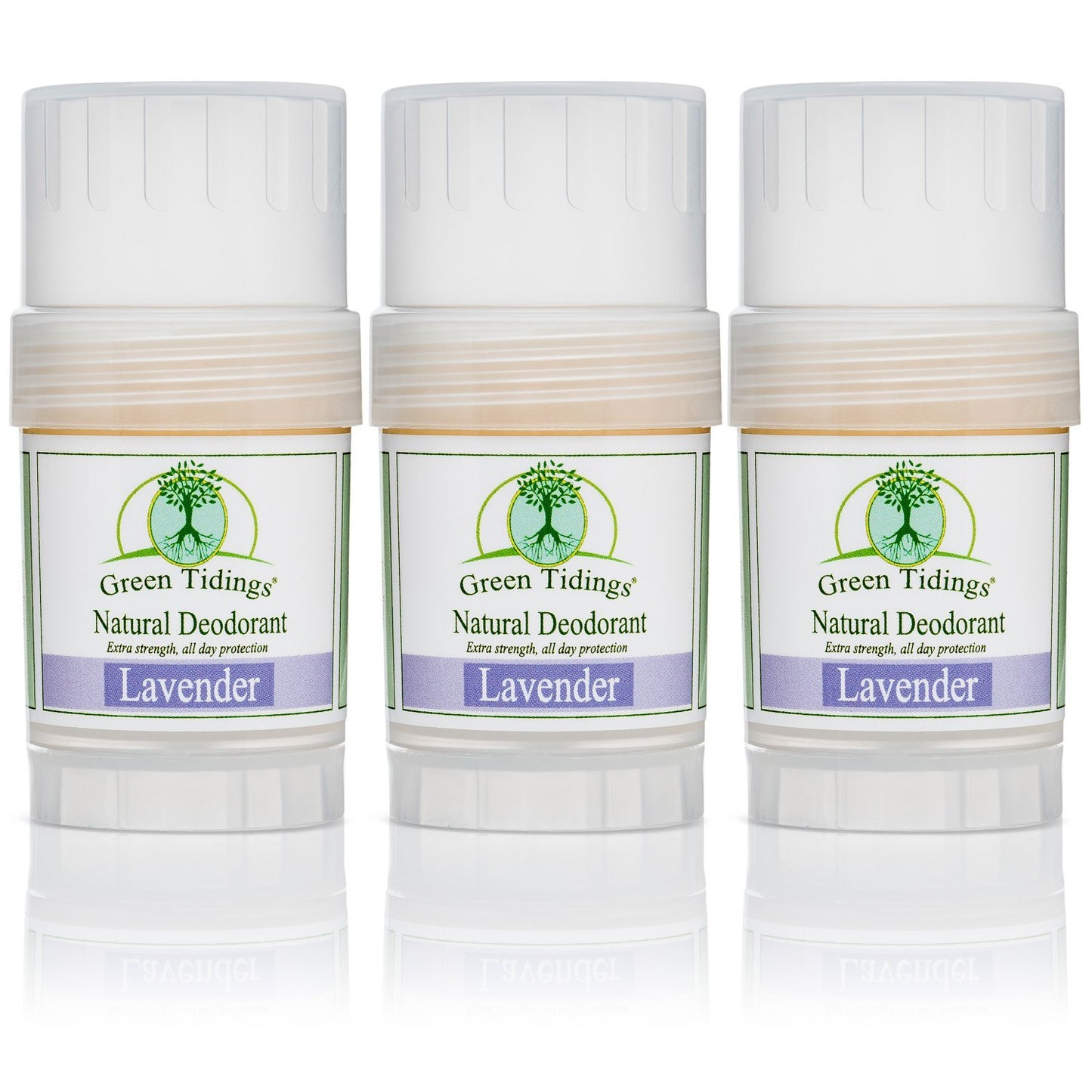 Green Tidings All Natural Deodorant- Lavender, 1 Ounce 3 PACK - Green Tidings