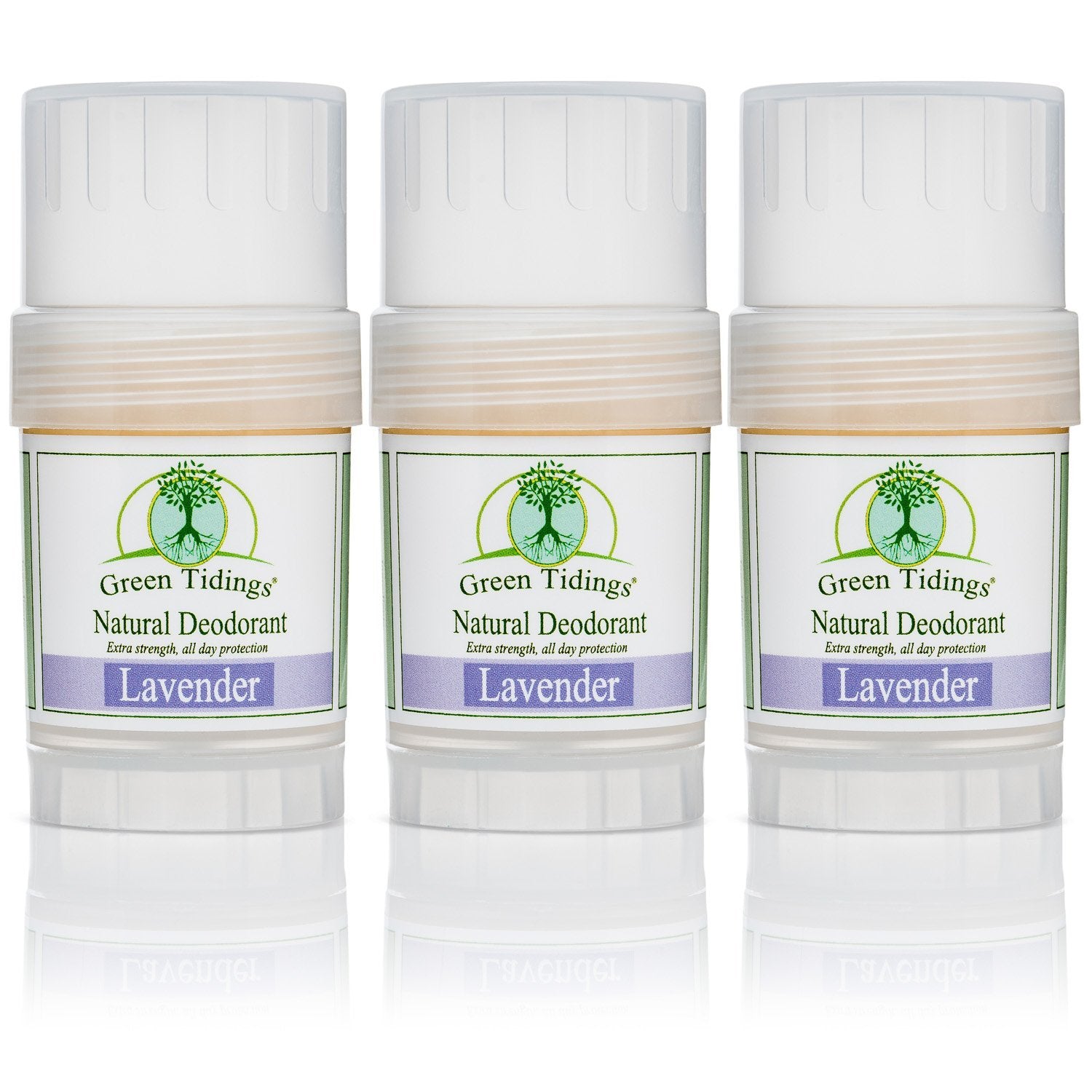 Green Tidings All Natural Deodorant- Lavender, 1 Ounce 3 PACK - Green Tidings