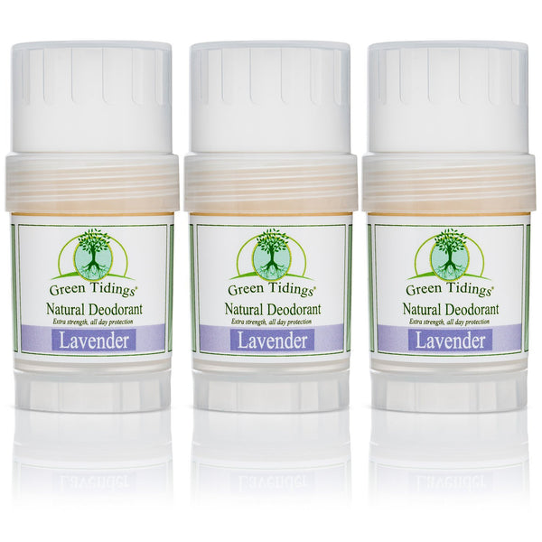 Green Tidings All Natural Deodorant- Lavender, 1 Ounce 3 PACK