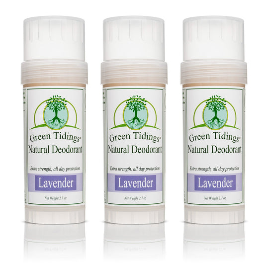 Green Tidings All Natural Deodorant- Lavender, 2.7 Ounces 3 PACK - Green Tidings