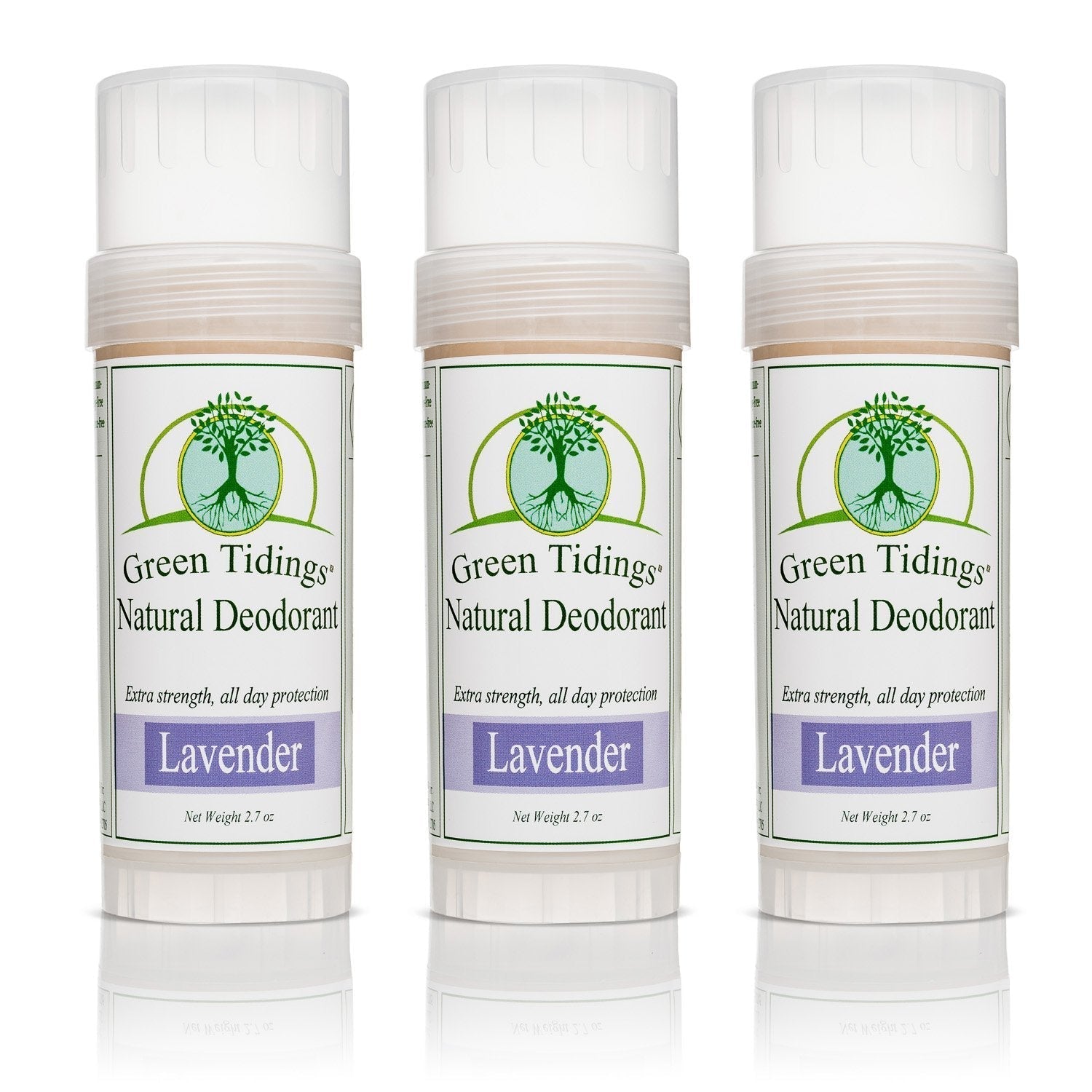 Green Tidings All Natural Deodorant- Lavender, 2.7 Ounces (5 PACK) - Green Tidings