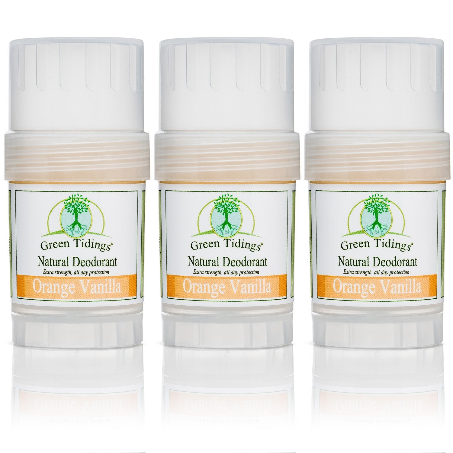 Green Tidings All Natural Deodorant- Orange Vanilla, 1 Ounce 3 PACK 15% OFF - Green Tidings