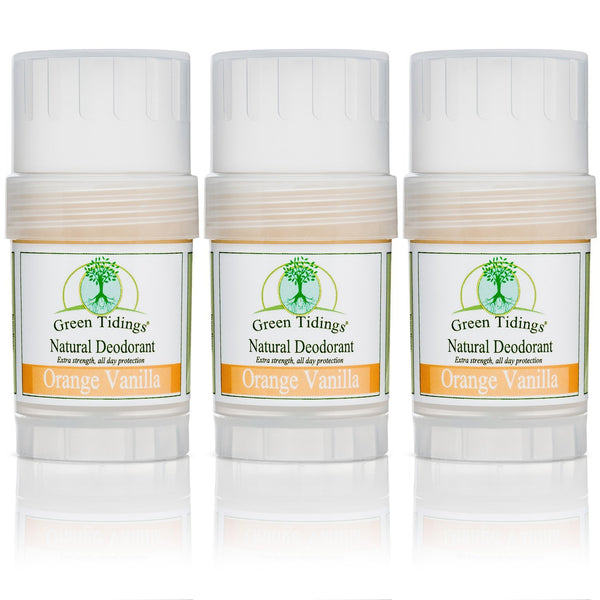 Green Tidings All Natural Deodorant- Orange Vanilla, 1 Ounce 3 PACK 15% OFF