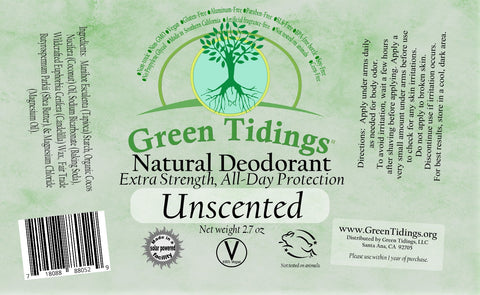 Green Tidings All Natural Deodorant- Unscented 2.7 Ounces 10.00% Off Auto renew - Green Tidings