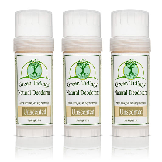 Green Tidings All Natural Deodorant- Unscented, 2.7 Ounces 3 PACK 10.00% Off Auto renew - Green Tidings