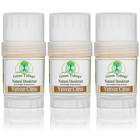 Green Tidings All Natural Deodorant- Vetiver Citrus, 1 Ounce 3 PACK 15% OFF - Green Tidings