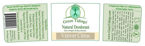 Green Tidings All Natural Deodorant- Vetiver Citrus, 1 Ounce - Green Tidings