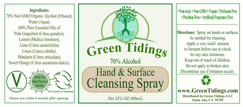 Hand & Surface Cleansing Spray - Green Tidings