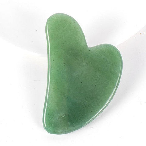 Jade Gua Sha with Velvet Carrying Pouch - Green Tidings