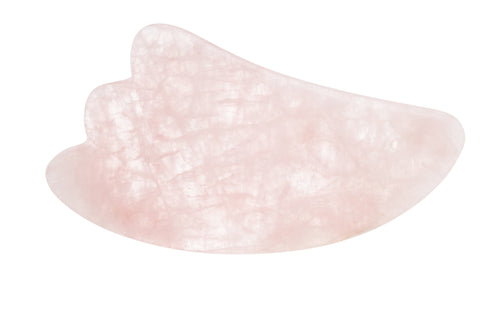 Rose Quartz Gua Sha with Velvet Carrying Pouch - Green Tidings