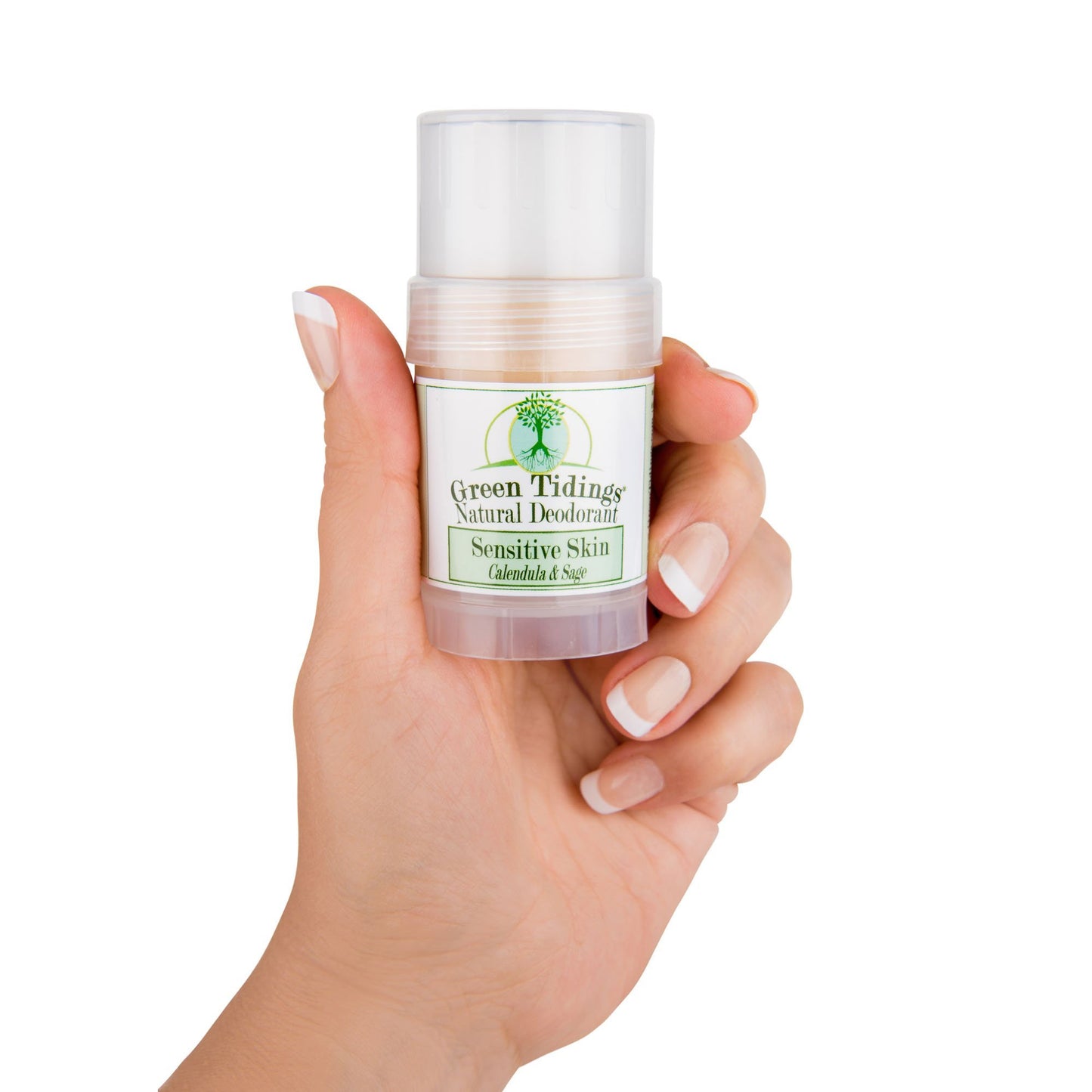 Sensitive Skin Natural Deodorant, Calendula & Sage (1 Ounce) (No Baking Soda) - Green Tidings