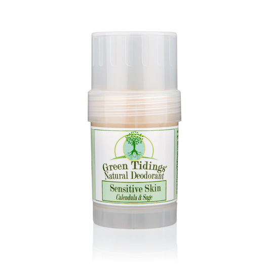 Sensitive Skin Natural Deodorant, Calendula & Sage (1 Ounce) (No Baking Soda) - Green Tidings